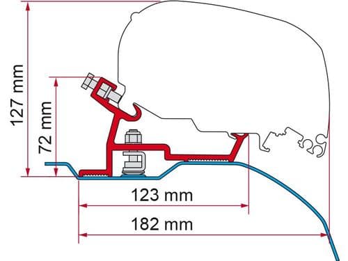 Fiamma Kit Ducato Jumper Boxer H2 L4 2006 On F65 / F80 Awning Adapter
