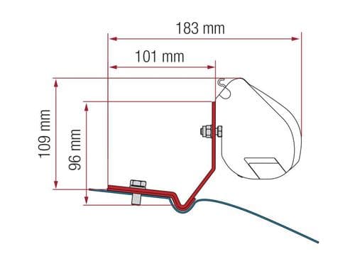 Fiamma Kit F35 VW Caddy Maxi Awning Adapter