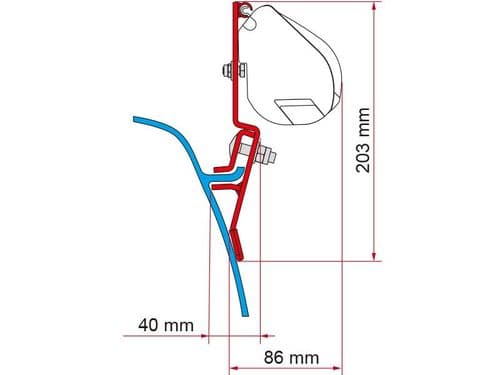 Fiamma Kit F35 VW T3 / VW T3 Lift Roof Awning Adapter