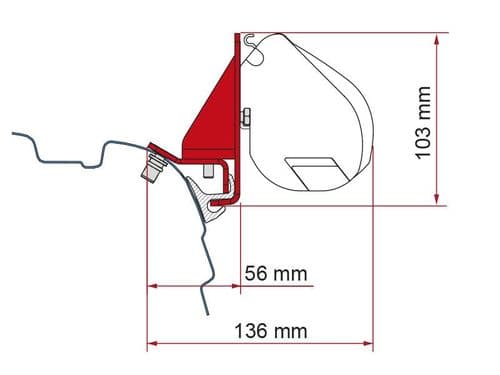 Fiamma Kit F35 VW T5/T6 Combi Rail Bracket Brandrup Vamoose Awning Adapter