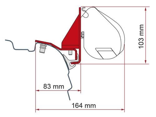 Fiamma Kit F35 VW T5 / T6 Reimo Rail Bracket Awning Adapter