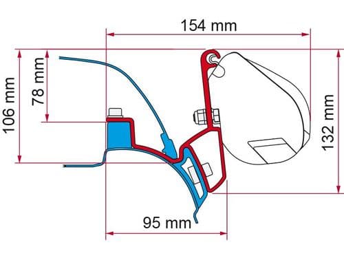 Fiamma Kit F35 VW T5 / VW T6 California Awning Adapter