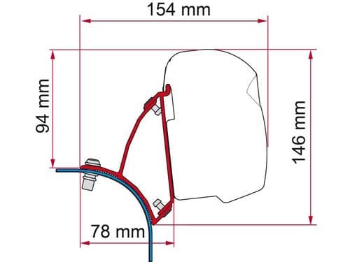 Fiamma Kit F43 VW T5/T6 Transporter Lift Roof RHD Adapter Deep Black