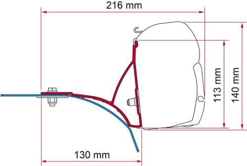 Fiamma Kit F45 Ducato With Roof Rack Awning Adapter
