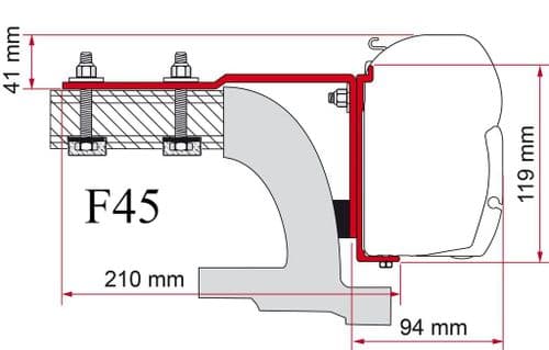 Fiamma Kit F45/F43 Mercedes Vito (1996-2004) Awning Adapter Bracket