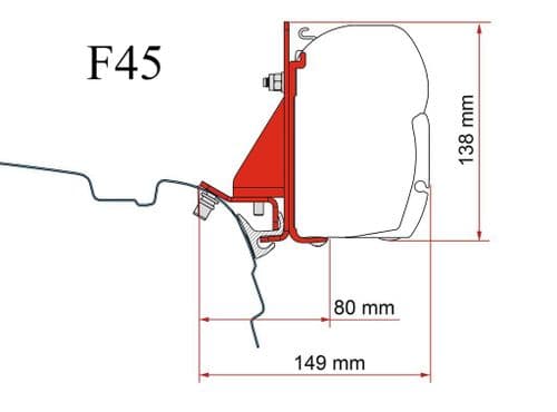 Fiamma Kit F45/F43 VW T5/T6 Combi Rail Brandrup Vamoose Awning Adapter 98655Z147 - Grasshopper Leisure