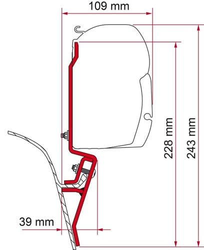 Fiamma Kit F45/F43 VWT3 (T25) / Mazda Bongo Awning Adapter