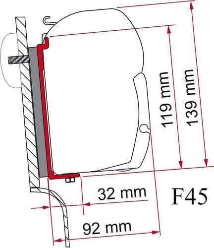 Fiamma Kit F45/F43 Westfalia (High Roof) Awning Adapter