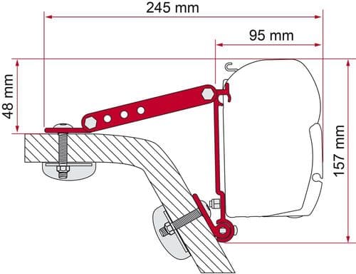 Fiamma Kit F45 Kit Wall Adapter Awning Bracket