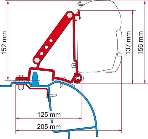 Fiamma Kit F45 Master/Movano H2 1998-2010 Awning Adapter