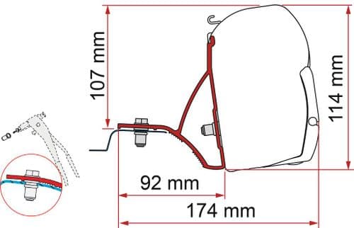 Fiamma Kit F45 Trafic / Vivaro After 2015 Awning Adapter