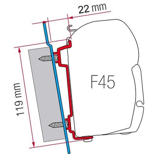 Fiamma Kit F45 Transit / Sprinter / VW Crafter High Roof Awning Adapter Bracket