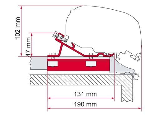 Fiamma Kit Fixing Bar F65 / F80 Awning Adapter