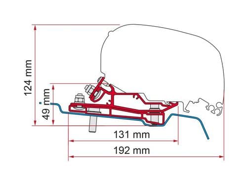 Fiamma Kit Ford Transit H3 L4 2014 On F80S Awning Adapter (LHD)