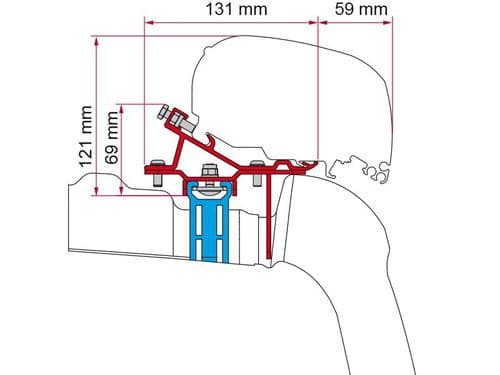 Fiamma Kit VW Crafter Roof Rail 2017 On F65 / F80 Awning Adapter