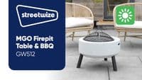 Gardenwize MGO Garden Firepit, Table & BBQ GW512 - Grasshopper Leisure
