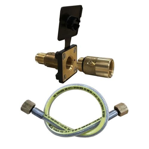 Gaslow Square Flat Filler Straight With Cover & 1500mm Filler Hose