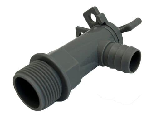 Grey Plastic Drain Tap For Waste Water 3/4" Male BSP