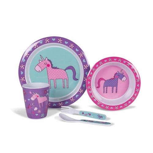 Kampa Dometic Unicorn Children's Melamine Tableware Dinner Set