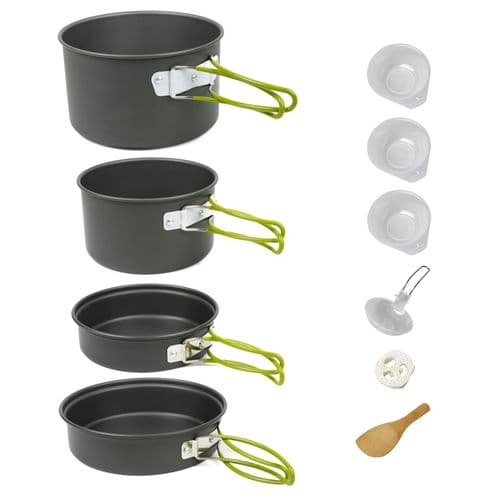 Leisurewize 10 Piece Premium Outdoor Camping Cookware Pan Set