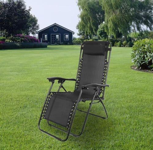 Leisurewize Dreamcatcher Black Textaline Zero Gravity Chair