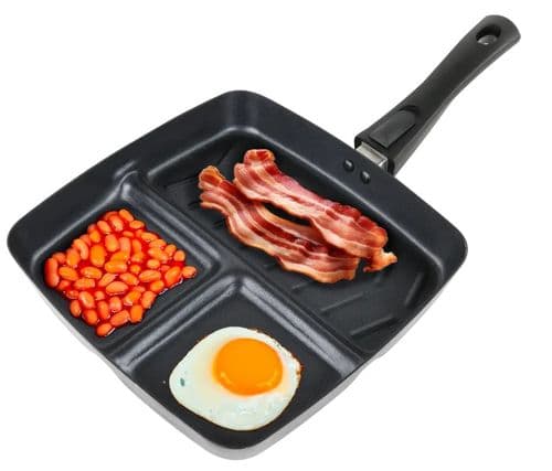 Leisurewize Non Stick Tri Frying Pan 3 Section