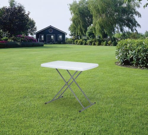 Leisurewize Outdoor Adjustable Height Folding Blow Moulded Table