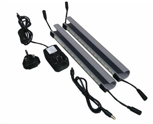 Leisurewize Pack of 2 30cm Connectable SMD 12V 230V Camping Awning Tent Light