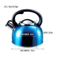 Liberty Leisure Blue 2.5 Litre Whistling Kettle - Grasshopper Leisure