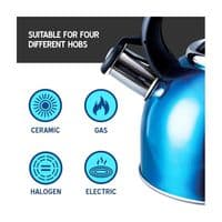 Liberty Leisure Blue 2.5 Litre Whistling Kettle - Grasshopper Leisure