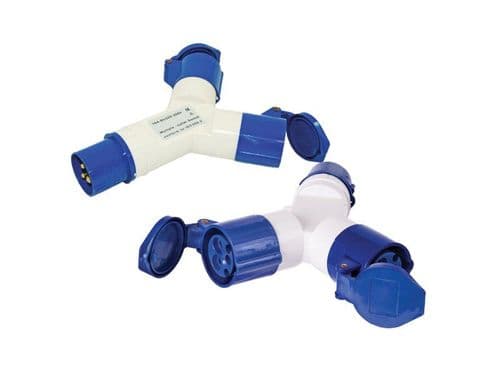 Mains 2-Way Splitter Caravan Electric Hook Up 16A