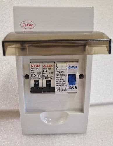Mains Consumer Unit Consumer Unit RCD25A , 6A & 10A MCB