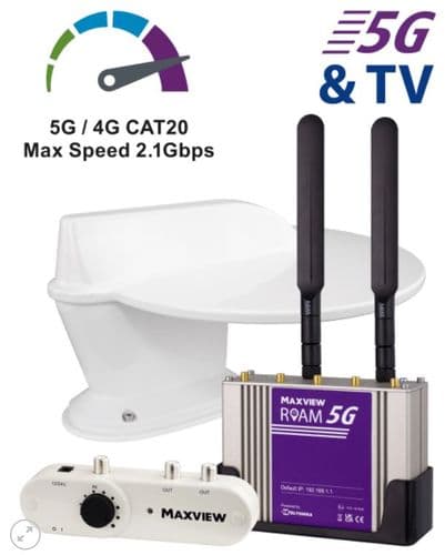 Maxview Roam 5G Combo Omnidirectional Mobile WiFi TV Antenna Kit COMBO/60 White