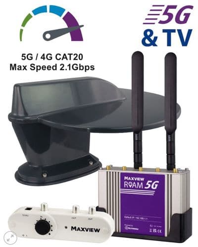 Maxview Roam 5G Combo Omnidirectional Mobile WiFi TV Antenna Kit COMBO/60G Grey