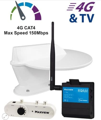 Maxview Roam Combo Omnidirectional Mobile WiFi TV Antenna Kit 4G COMBO/50 White
