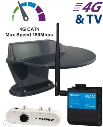 Maxview Roam Combo Omnidirectional Mobile WiFi TV Antenna Kit 4G COMBO/50G Grey
