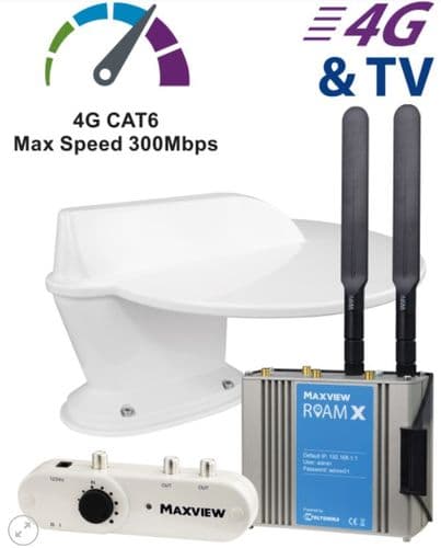 Maxview Roam X Combo Omnidirectional Mobile WiFi TV Antenna Kit 4G COMBO/51 White