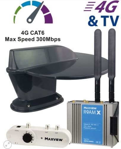 Maxview Roam X Combo Omnidirectional Mobile WiFi TV Antenna Kit 4G COMBO/51G Grey