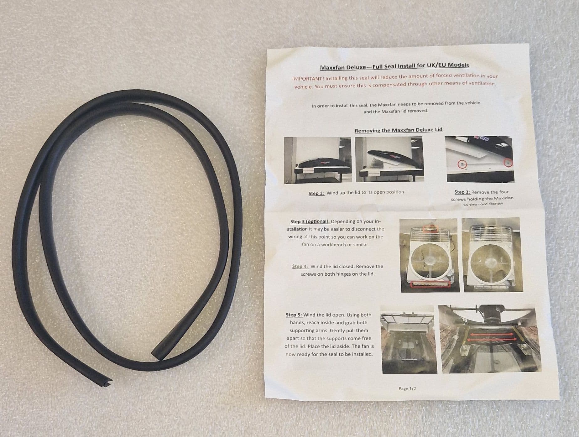 Maxxfan Kitparts Maxxair Deluxe Full Seal Kit For Maxxfan Roof Vent, Travel Noise ...