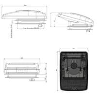 Maxxair Maxxfan Deluxe Compact Tint Roof Vent Fan With Remote Control 280 x 280mm - Grasshopper Leisure