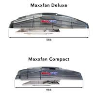 Maxxair Maxxfan Deluxe Compact Tint Roof Vent Fan With Remote Control 280 x 280mm - Grasshopper Leisure