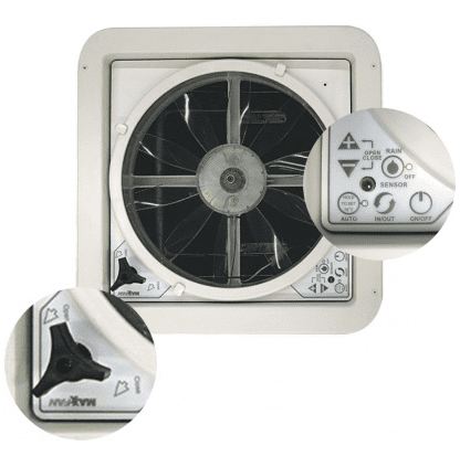 Maxxair Maxxfan Deluxe Roof Vent Fan With Remote Control 350 x 350mm ...