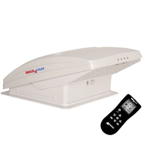 Maxxair Maxxfan Deluxe White Roof Vent Fan With Remote Control 400 x 400mm