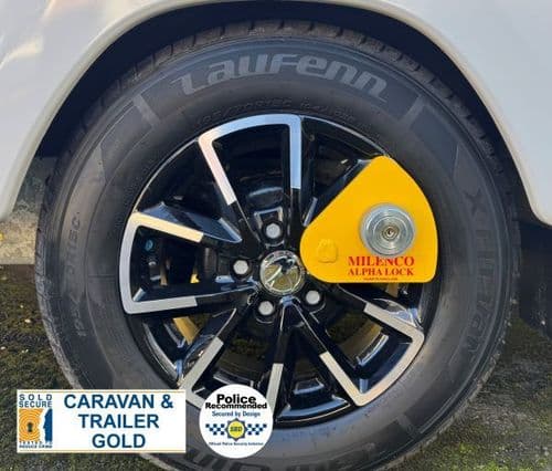 Milenco Alpha Gold Wheel Lock Clamp For Caravan