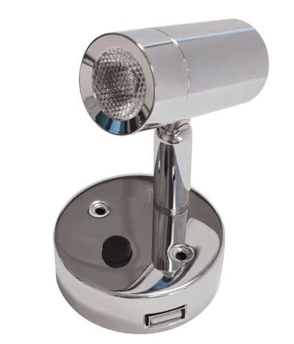 Nano Switched 12 Volt LED Spotlight With USB Charger