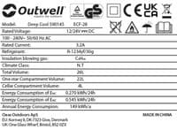 Outwell Deep Cool 28L 590145 Compressor Cooler Fridge Freezer Portable Coolbox, Camping Fishing - Grasshopper Leisure