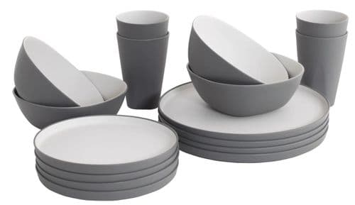 Outwell Gala 4 Person Dinner Set Grey Mist