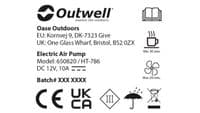 Outwell Squall Tent Pump 12v, Electrical pump for inflating tents, Air Pump for air awnings, inflatables & SUP's and more  - Grasshopper Leisure