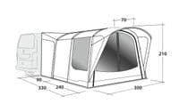 Outwell Waystone 240 Drive Away / Free Standing Campervan Awning 111350 - Grasshopper Leisure