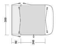 Outwell Waystone 240 Drive Away / Free Standing Campervan Awning 111350 - Grasshopper Leisure